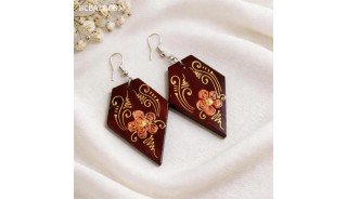 New Collection Painting Wood Earrings Premium Design